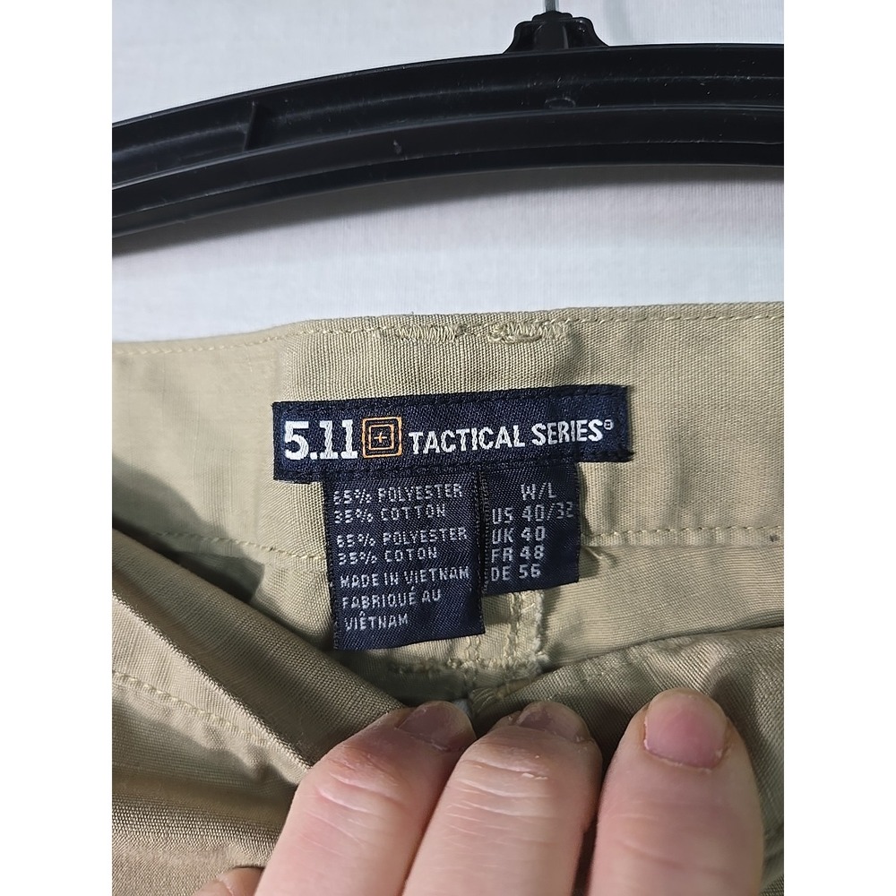 5.11 Tactical Pants Mens 40/31 Beige  Relaxed‎ Fit Cargo Work Elastic Uniform - Picture 2 of 11